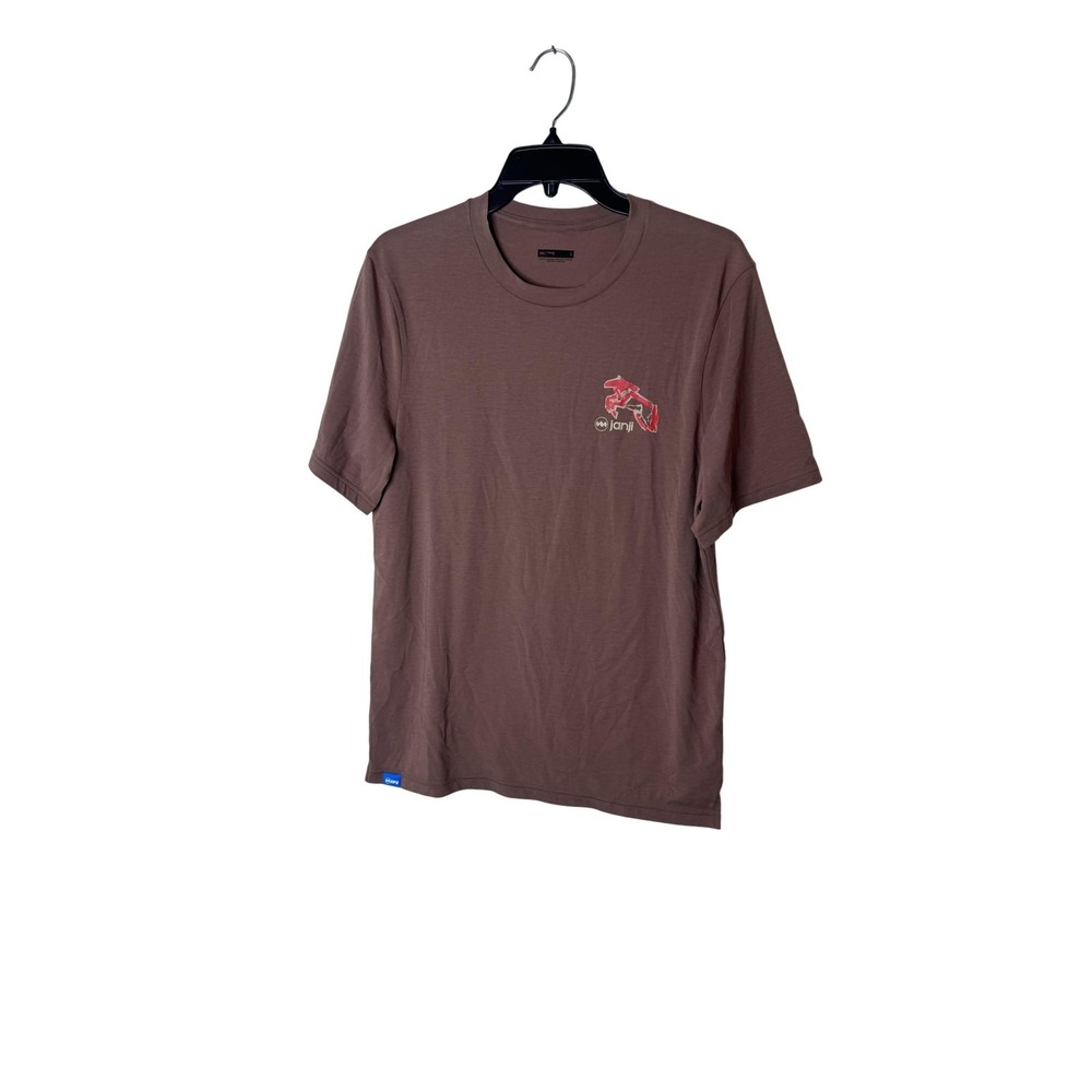 Janji Shirt Mens Small Brown‎ Circa Daily Tee Graphic Running Athletic Logo Top